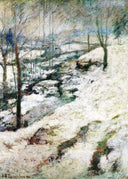 Frozen Brook by John Henry Twachtman — river oil painting wall art, Impressionism