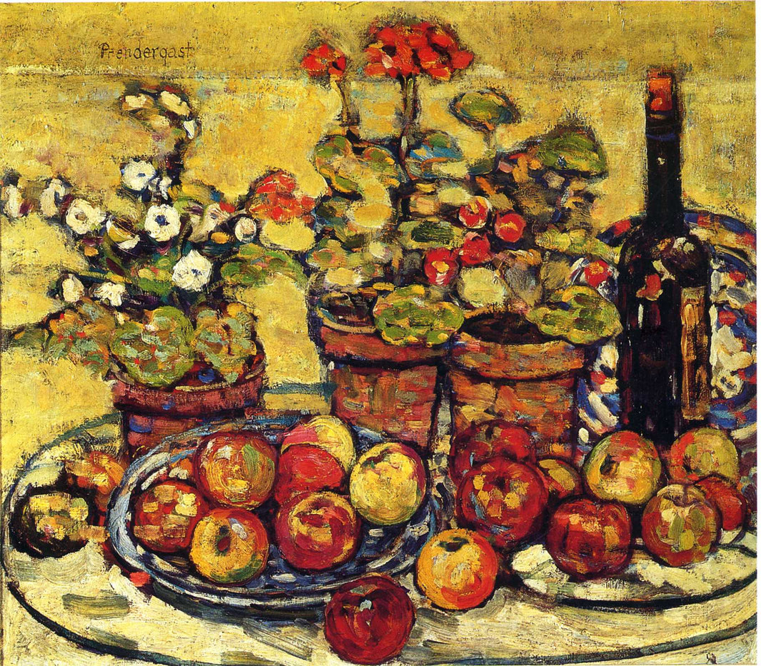 Fruit and Flowers by Maurice Prendergast — hand-painted botanical oil painting reproduction on canvas