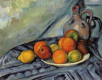 Fruit and Jug on a Table by Paul Cezanne — hand-painted photography oil painting reproduction on canvas