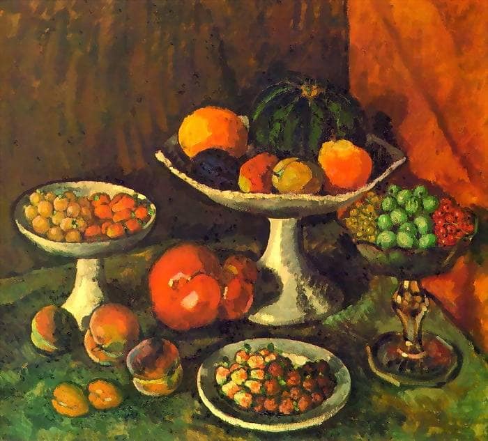Fruits and Berries by Ilya Mashkov — hand-painted landscape oil painting reproduction on canvas