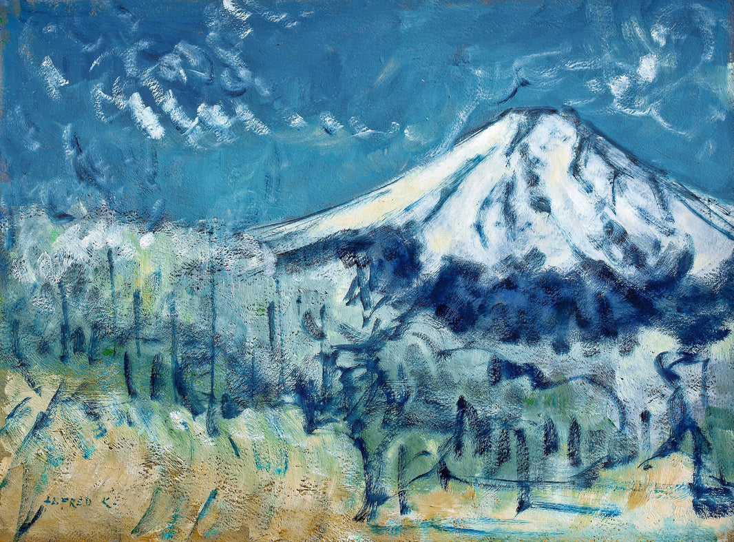 Fuji San at winter by Alfred Freddy Krupa — hand-painted landscape oil painting reproduction on canvas