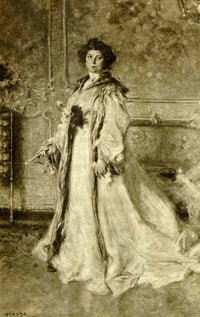 Full-length female portrait by Umberto Veruda — hand-painted portrait oil painting reproduction on canvas