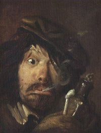 Fumatore by Adriaen Brouwer — hand-painted portrait oil painting reproduction on canvas