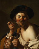 Fumeur De Pipe by Dirck van Baburen — male oil painting wall art, Tenebrism