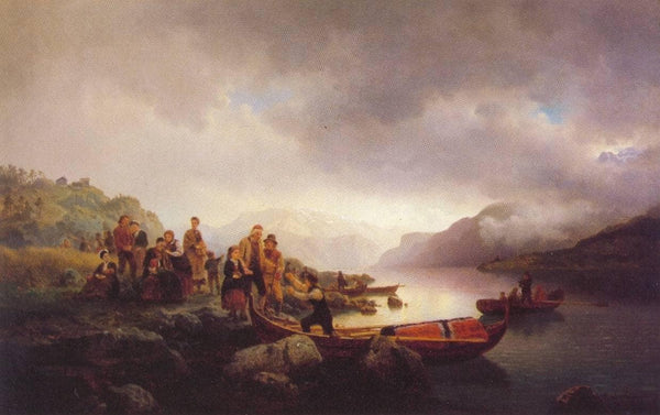 Funeral on the Sognefjord (made in cooperation with Hans Gude)