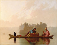 Fur Traders Descending the Missouri by George Caleb Bingham — hand-painted landscape oil painting reproduction on canvas