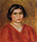 Gabrielle in a Red Blouse by Pierre-Auguste Renoir — hand-painted portrait oil painting reproduction on canvas