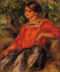 Gabrielle in the Garden at Cagnes by Pierre-Auguste Renoir — hand-painted portrait oil painting reproduction on canvas