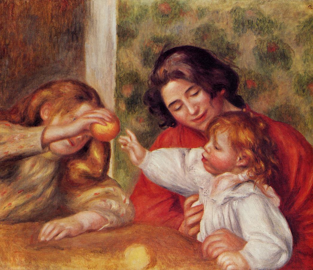 Gabrielle, Jean and a Little Girl by Pierre-Auguste Renoir — hand-painted portrait oil painting reproduction on canvas