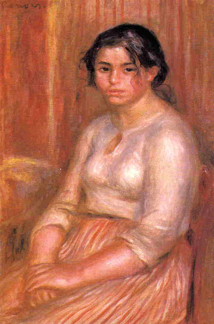 Gabrielle Seated by Pierre-Auguste Renoir — hand-painted portrait oil painting reproduction on canvas