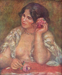 Gabrielle with a Rose by Pierre-Auguste Renoir — female oil painting wall art, Impressionism