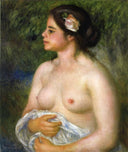 Gabrielle with a Rose (The Sicilian Woman) by Pierre-Auguste Renoir — female oil painting wall art, Impressionism