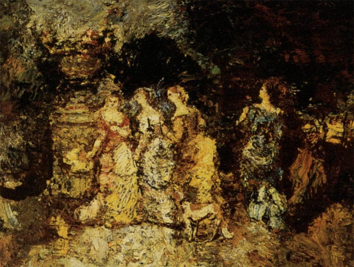Gallant party by Adolphe Joseph Thomas Monticelli — hand-painted abstract oil painting reproduction on canvas