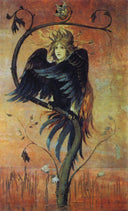 Gamaun, The prophetic bird by Viktor Vasnetsov — surrealism oil painting wall art, Symbolism