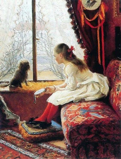 Portrait of Walborg Jakobsson in study