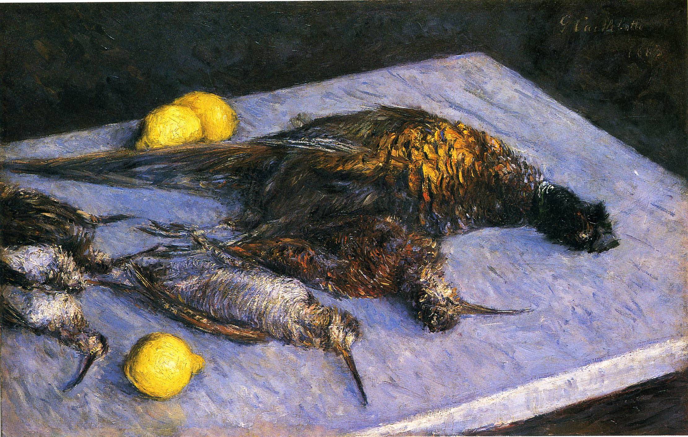 Game Birds And Lemons - Gustave Caillebotte