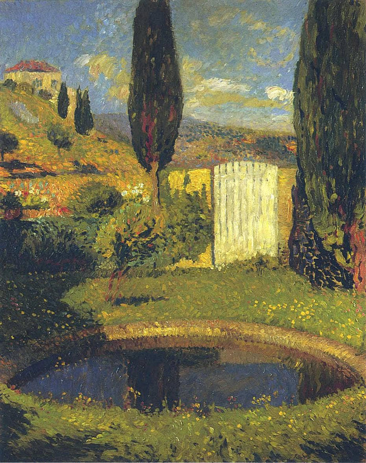 Garden at Labastide du Vert by Henri Martin — hand-painted architectural oil painting reproduction on canvas