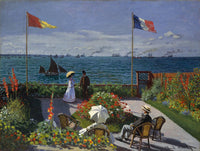 Garden at Sainte-Adresse by Claude Monet — hand-painted landscape oil painting reproduction on canvas