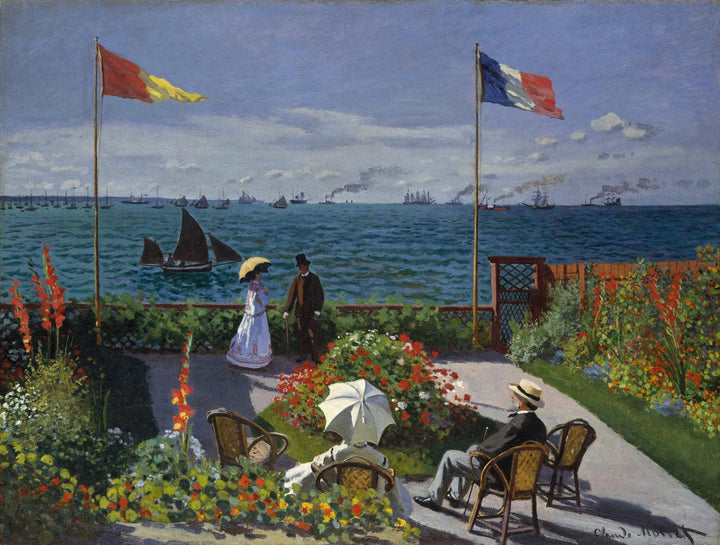 Garden at Sainte-Adresse by Claude Monet — hand-painted landscape oil painting reproduction on canvas