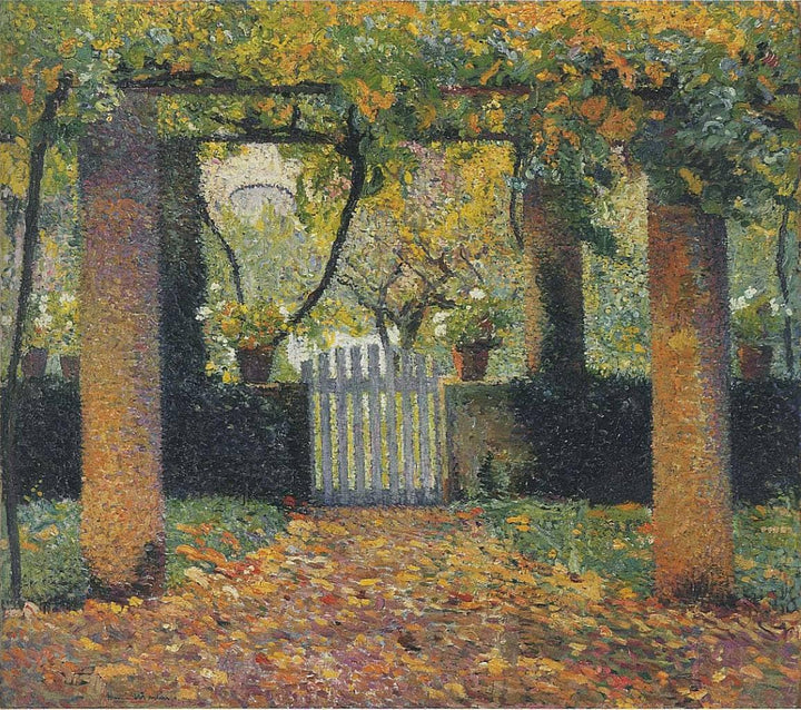 Garden door in Bower by Henri Martin — hand-painted botanical oil painting reproduction on canvas