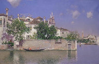 Garden Of The Vendramin Palace, Venice by Martín Rico y Ortega — hand-painted architectural oil painting reproduction on canvas