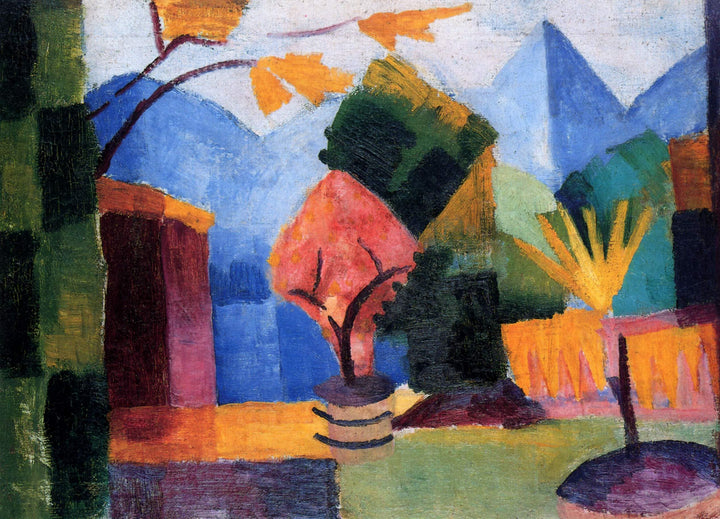 Garden on Lake Thun by August Macke — hand-painted abstract oil painting reproduction on canvas