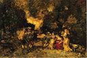Garden Party by Adolphe Joseph Thomas Monticelli — forest oil painting wall art, Romanticism