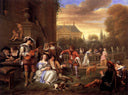 Garden Party by Jan Steen — group oil painting wall art, Baroque
