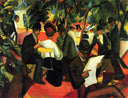 Garden Restaurant by August Macke — hand-painted botanical oil painting reproduction on canvas