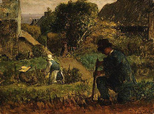 Garden Scene - Jean-Francois Millet