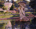 Garden with Villa and Fountain by Theo van Rysselberghe — hand-painted botanical oil painting reproduction on canvas