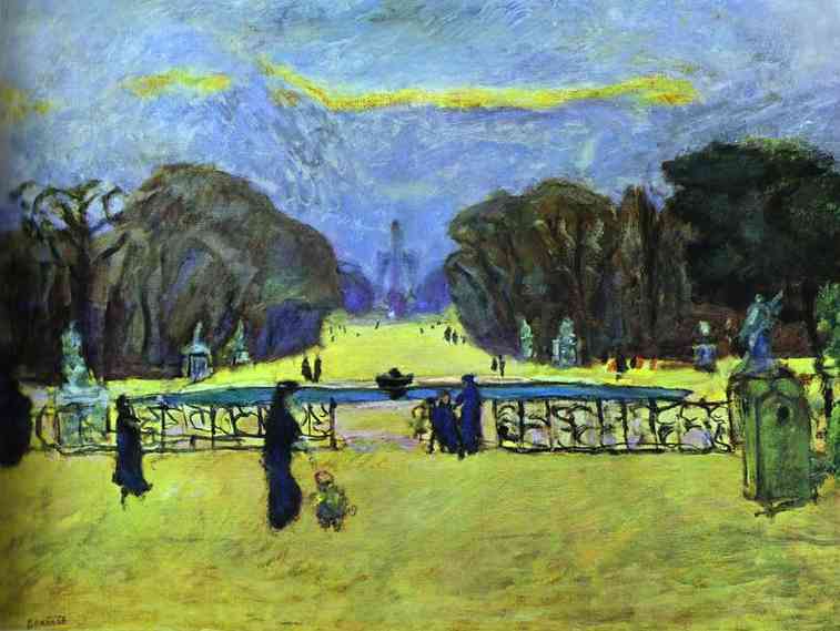 Gardens of Tuileries by Pierre Bonnard — hand-painted botanical oil painting reproduction on canvas