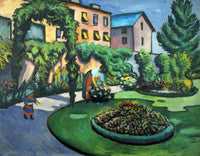 Gartenbild by August Macke — hand-painted botanical oil painting reproduction on canvas