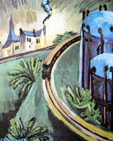 Gasometer in Vorortbahn by Ernst Ludwig Kirchner — urban oil painting wall art, Expressionism