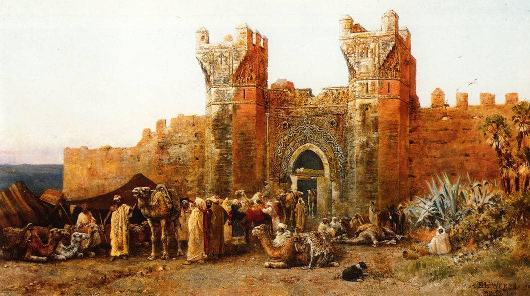 Gate of Shehal, Morocco by Edwin Lord Weeks — hand-painted animal oil painting reproduction on canvas
