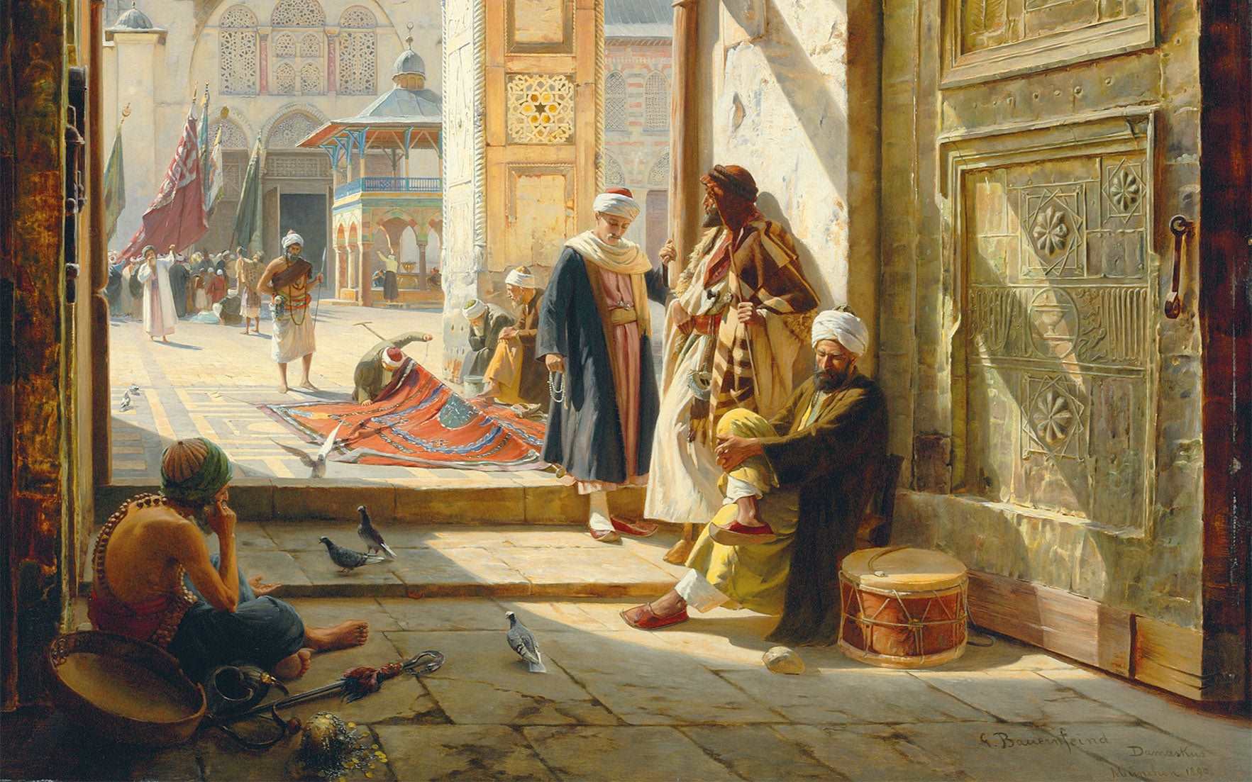 A Portrait of the Gate of the Great Umayyad Mosque, Damascus - Gustav Bauernfeind