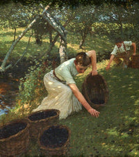 Gathering Plums by Henry Herbert La Thangue — hand-painted botanical oil painting reproduction on canvas