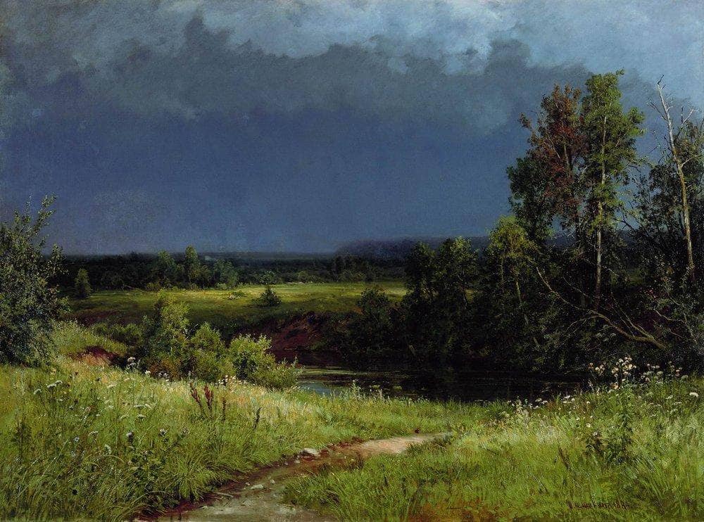 Gathering Storm by Ivan Shishkin — hand-painted botanical oil painting reproduction on canvas