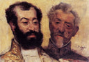 General Mellinet and Chief Rabbi Astruc by Edgar Degas — male oil painting wall art, Impressionism