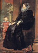 Genoese Noblewoman with her Son by Anthony van Dyck — female oil painting wall art, Baroque