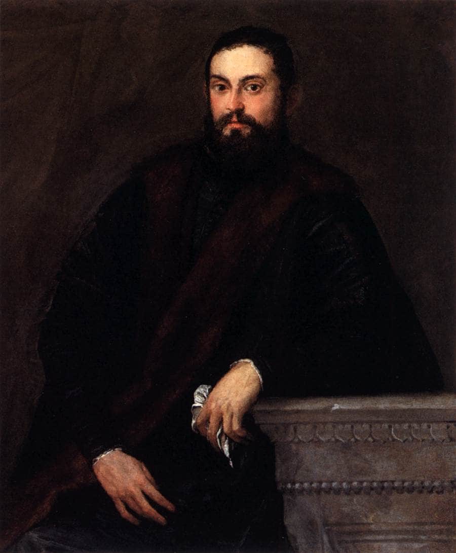 Gentleman in Black by Paolo Veronese — hand-painted portrait oil painting reproduction on canvas