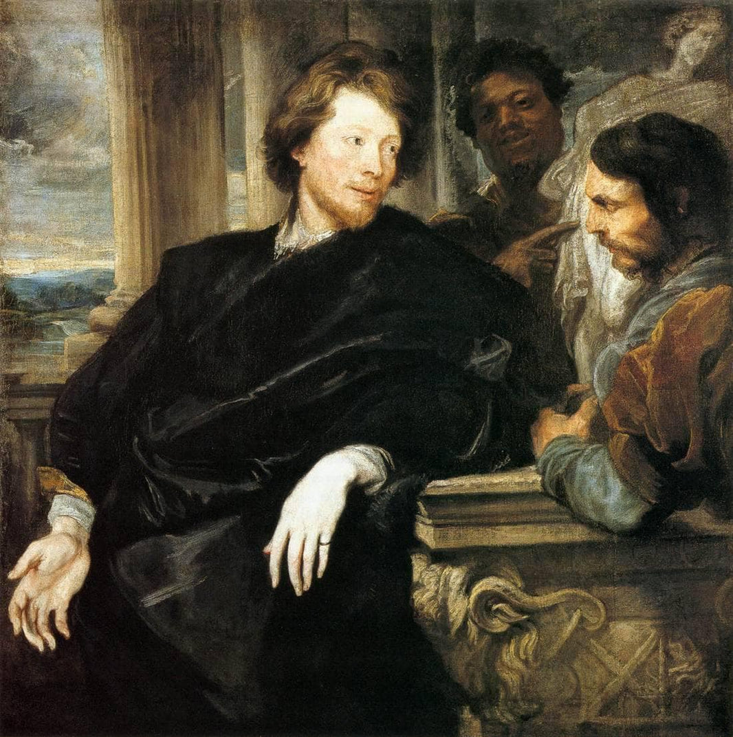 George Gage with Two Men by Anthony van Dyck — hand-painted cultural oil painting reproduction on canvas