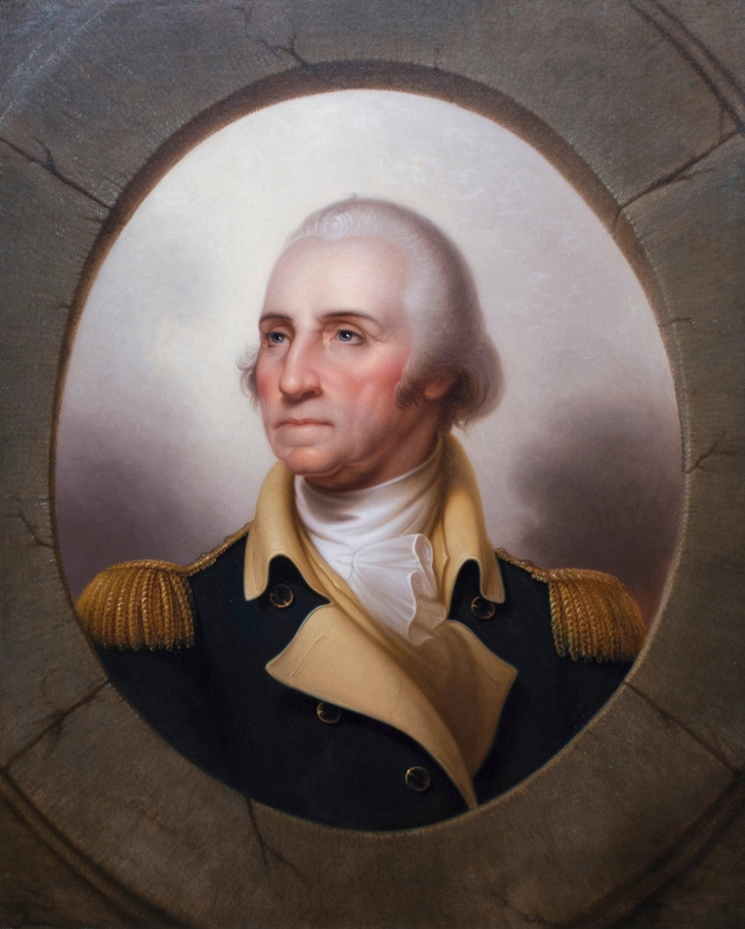 George Washington ("The Porthole Portrait") by Rembrandt Peale — hand-painted portrait oil painting reproduction on canvas