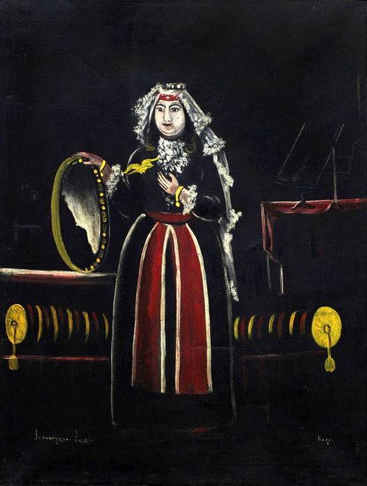 Georgian woman with tambourine - Niko Pirosmani