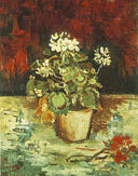 Geranium in a Flowerpot by Vincent van Gogh — hand-painted botanical oil painting reproduction on canvas