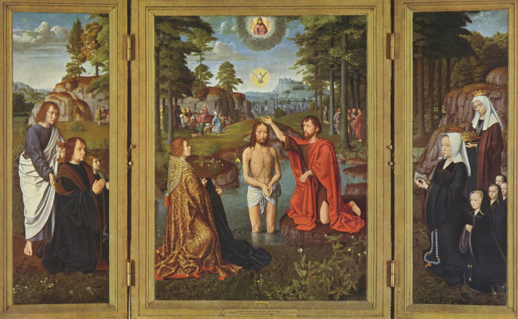 The Baptism of Christ (central section of Triptych of Jan des Trompes) - Gerard David