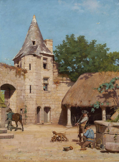 Getting ready for the hunt by Paul Peel — oil painting reproduction
