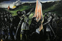Giorgi Saakadze defending Georgia from enemies by Niko Pirosmani — hand-painted cultural oil painting reproduction on canvas