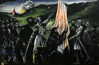 Giorgi Saakadze defending Georgia from enemies by Niko Pirosmani — hand-painted cultural oil painting reproduction on canvas