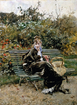 On the bench at the Bois - Giovanni Boldini